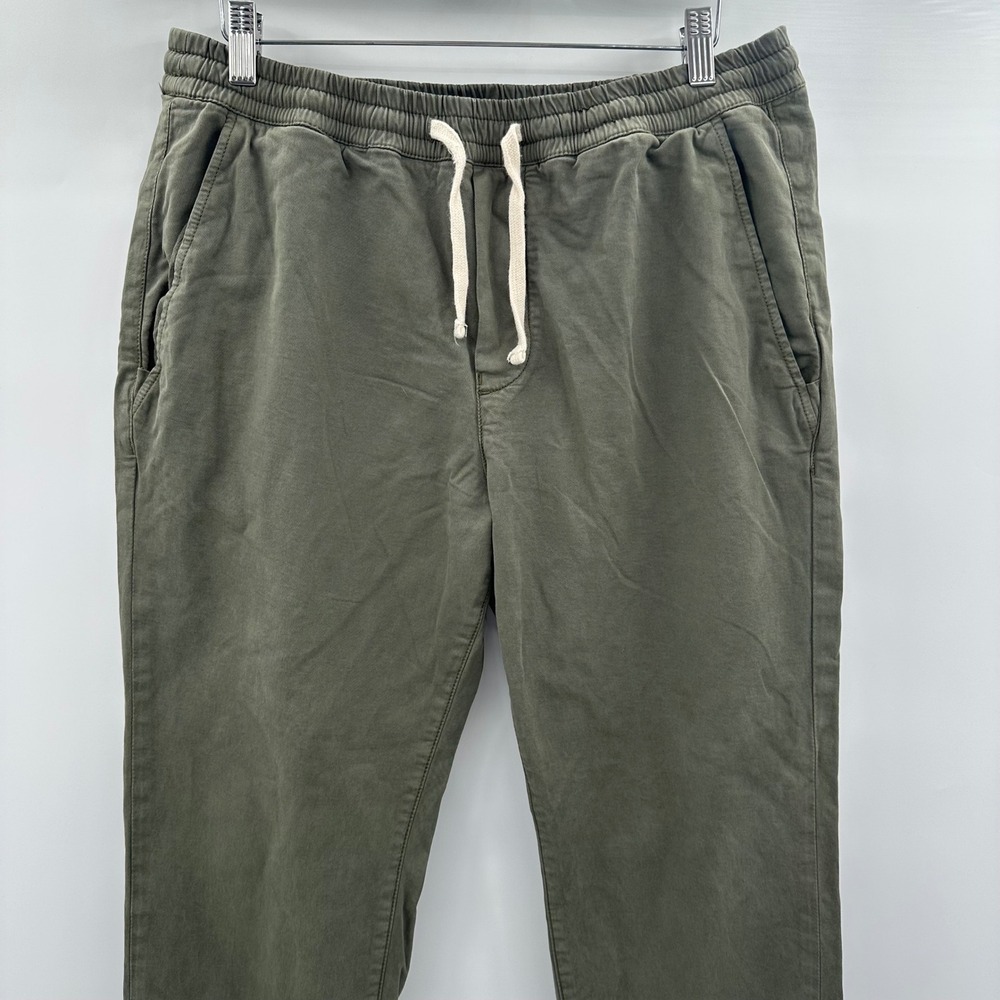 Marine Layer Mens Slim Fit Jogger Pants Olive Green Elastic Waist Size Large L